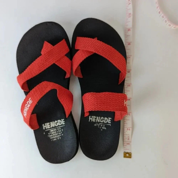 Red Strappy Sandals -7 - Picture 8 of 9